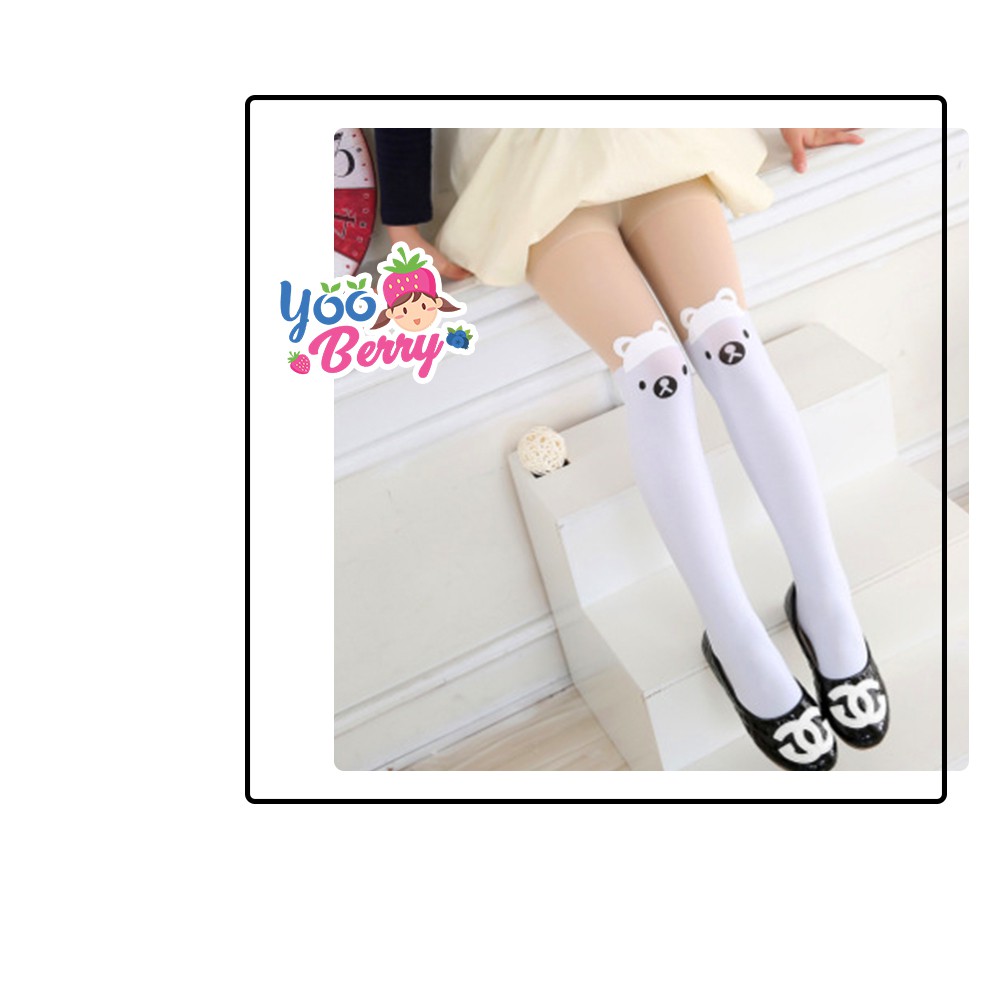 YooBerry Kids Pantyhose Stocking Legging Anak Perempuan White Bear Berry Mart