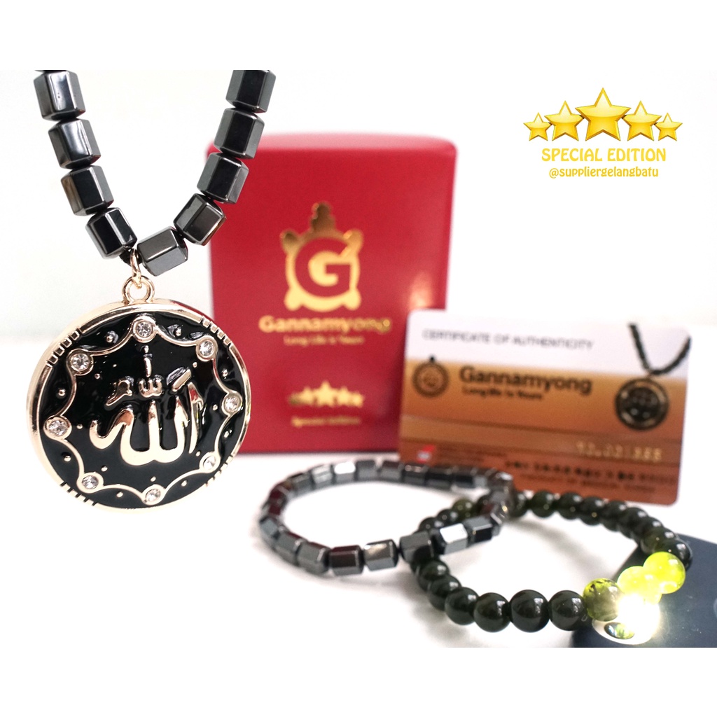 BLACK JADE GANNAMYONG SPECIAL ALLAH PERMATA SWAROVSKI AZHIKRA merah