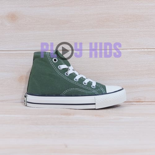 SEPATU ANAK LAKI LAKI | SEPATU ANAK PEREMPUAN | SEPATU SNEAKER ANAK CONV3RS3 4LL ST4R 70'S WARNA ARMY MODEL TINGGI DAN PENDEK SIZE 21-35 UMUR 12345678 TAHUN