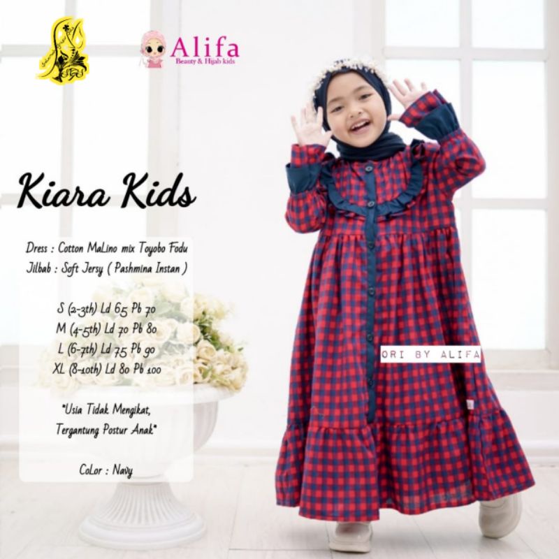 Gamis anak kiara kids | Terbaru viral | Bahan  katun malino mix toyobo fodu | set plus jilbab | usia