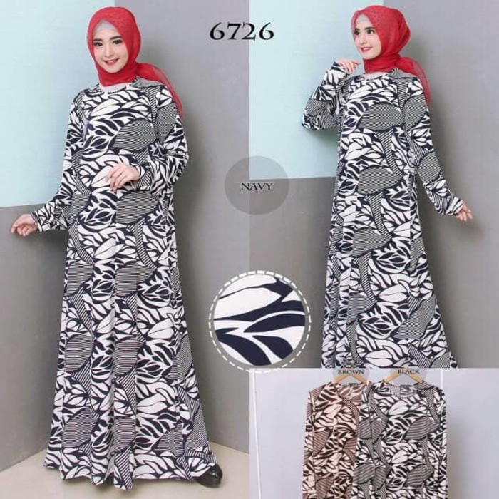 Baju Gamis Wanita Gamis Jumbo XXL Bahan Jersey Korea 6726