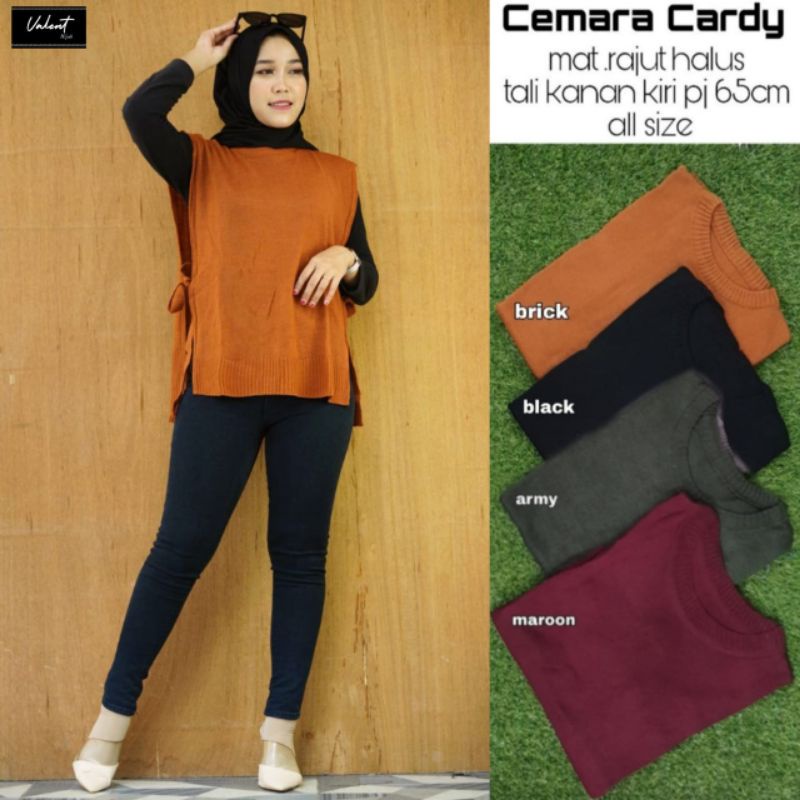 Cemara cardy / vest outer tali rajut halus