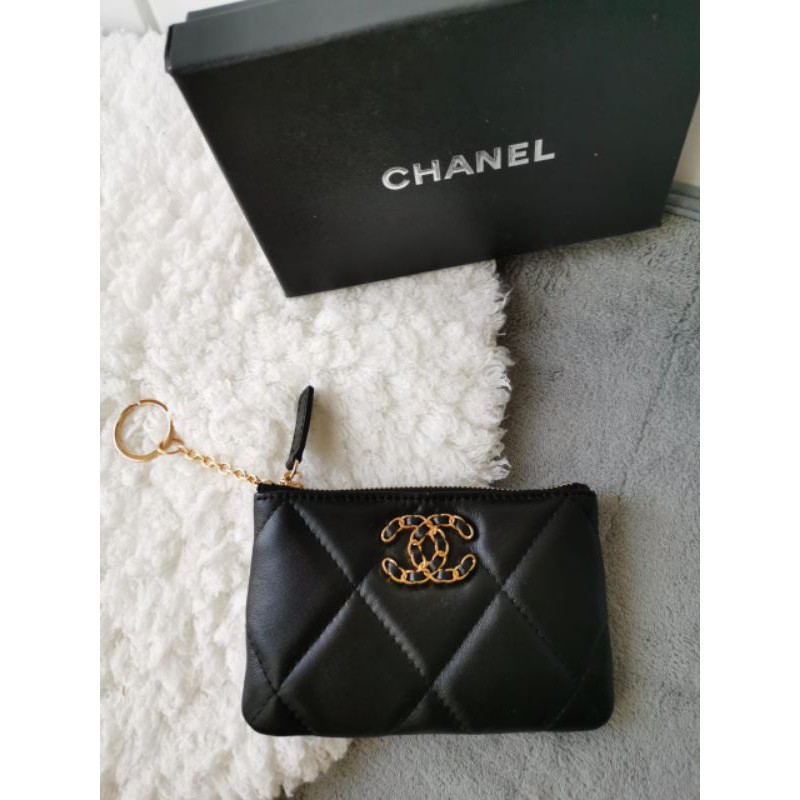 POUCH MINI CHANEL 19 LAMBSKIN KULIT ASLI