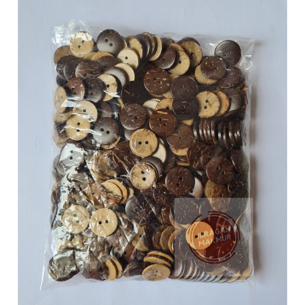 Kancing batok 20mm / kancing variasi / kancing masker / bahan craft batok kelapa 20L 24L 28L 32L 36L