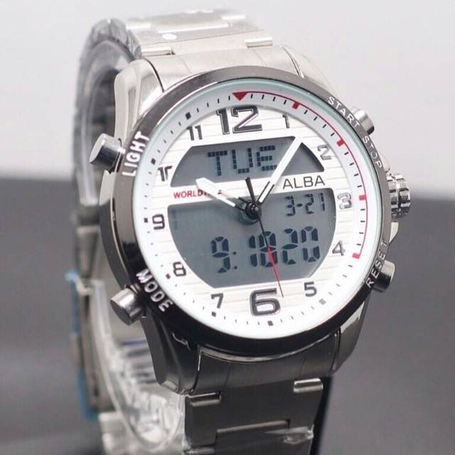 Jam tangan pria sport ALBA dual time