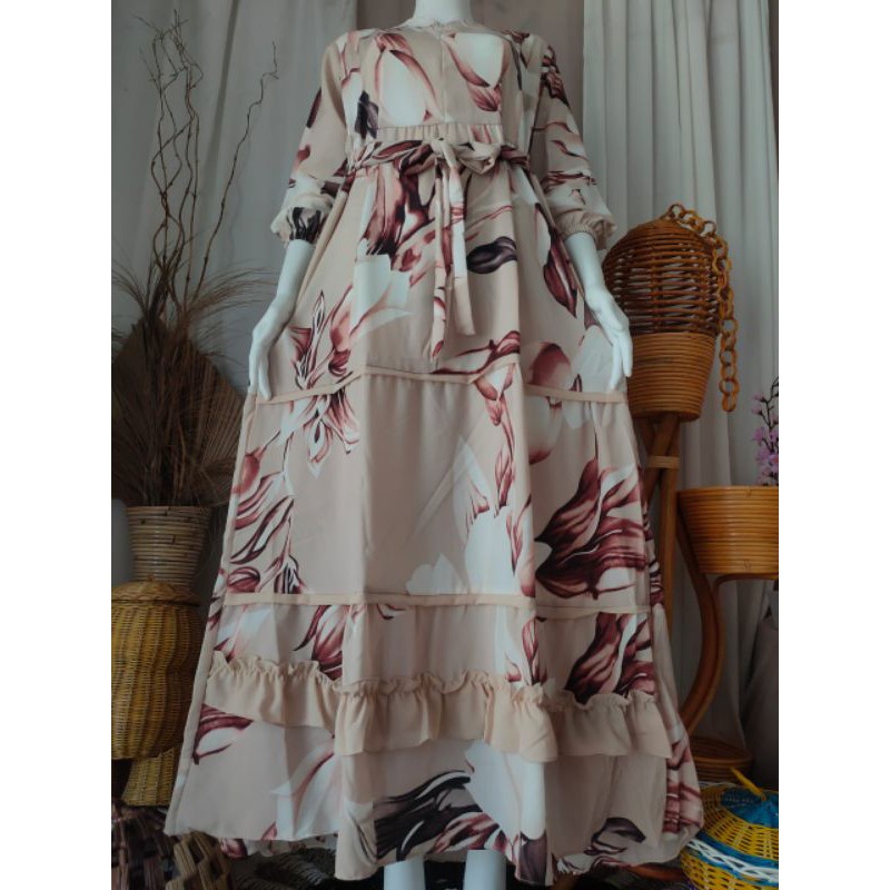 Gamis Monalisa//Dress Plat Monalisa//Monalisa