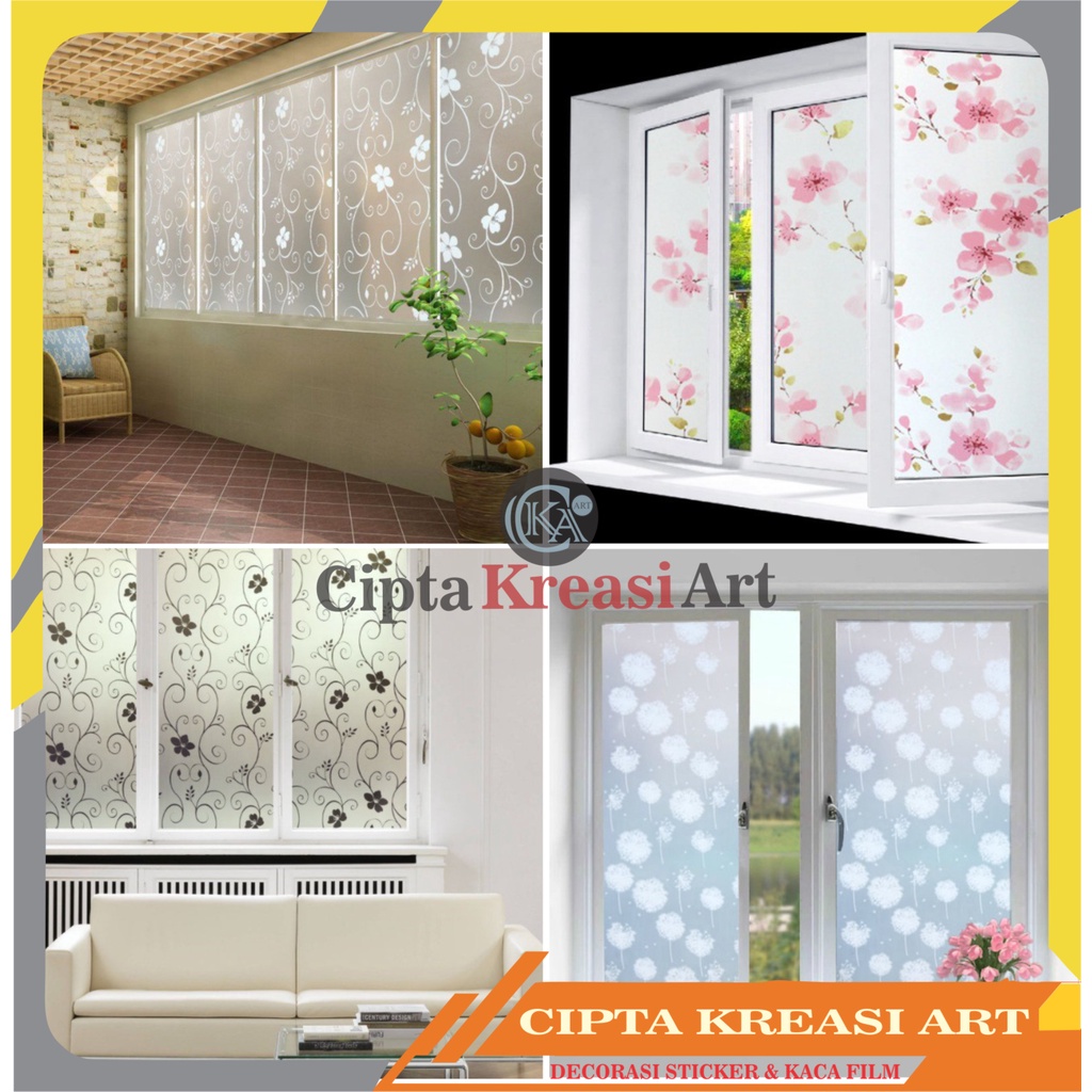 STICKER KACA JENDELA TIDAK TEMBUS PANDANG / PELAPIS KACA PINTU JENDELA RUMAH / STIKER KACA MOTIF BUN