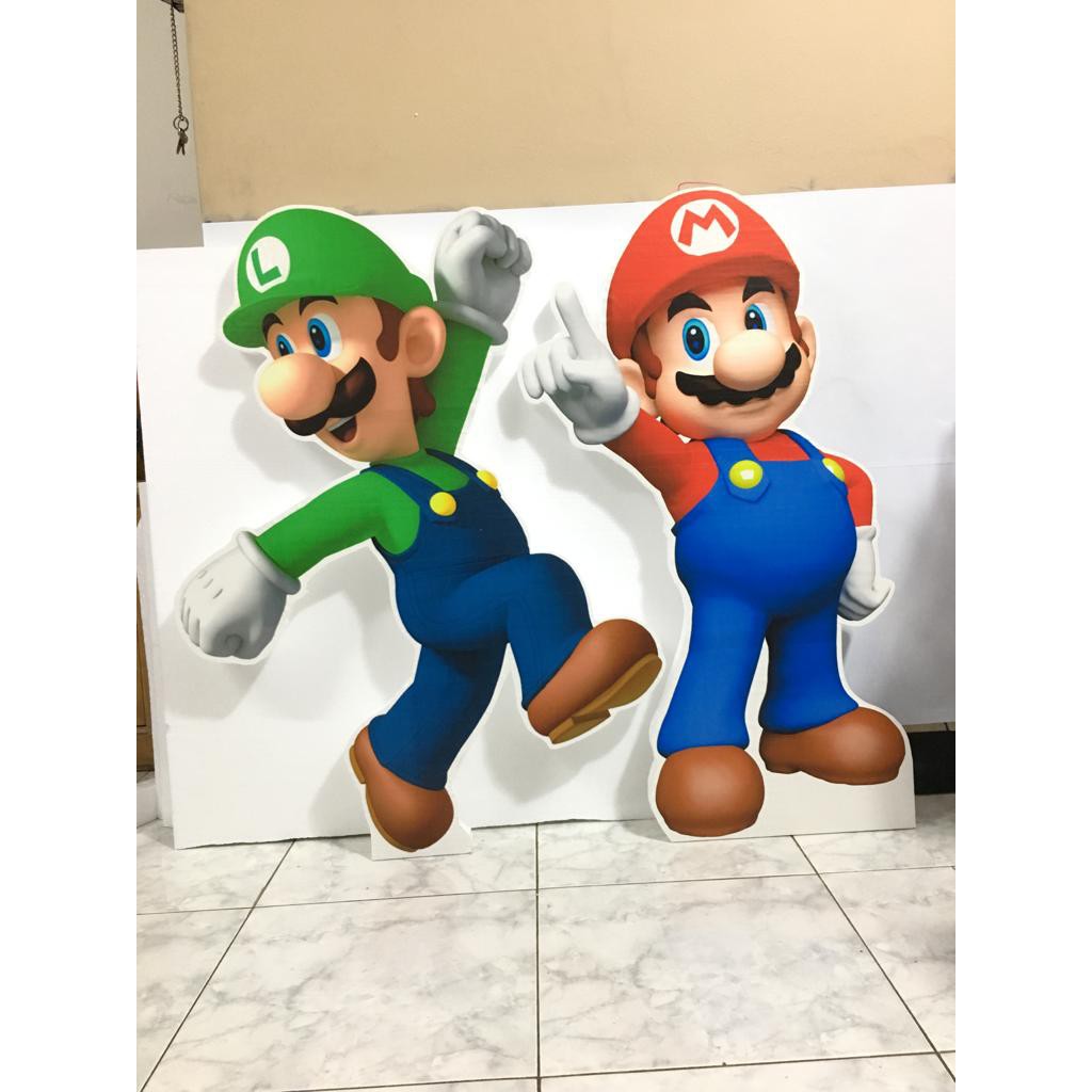 Jual Standing Karakter Mario bross 100cm bisa custom gambar Pesta Ulang ...