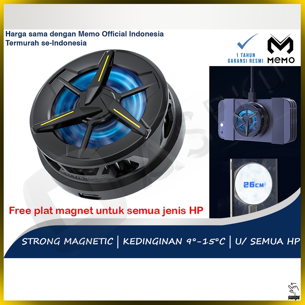 MEMO Cooling Fan CX01 Semi Konduktor Pendingin Kipas Angin Dingin Gamers Gaming PUBG Smartphone Hp