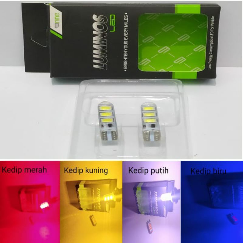 LAMPU LED T10 6 MATA JELLY NINE LAMPU SEIN SENJA STOP REM MOTOR VARIO DAN LAMPU NOMOR MOBIL