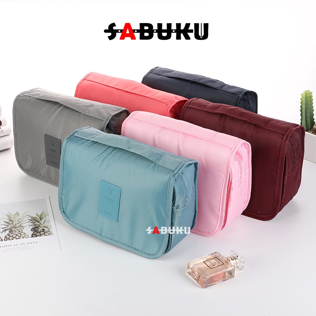 Tas Kosmetik Korea POLOS Tas Make Up Toiletries Bag Pouch Travelling Tas Penyimpanan Kosmetik Serbaguna Travel Pouch - 228