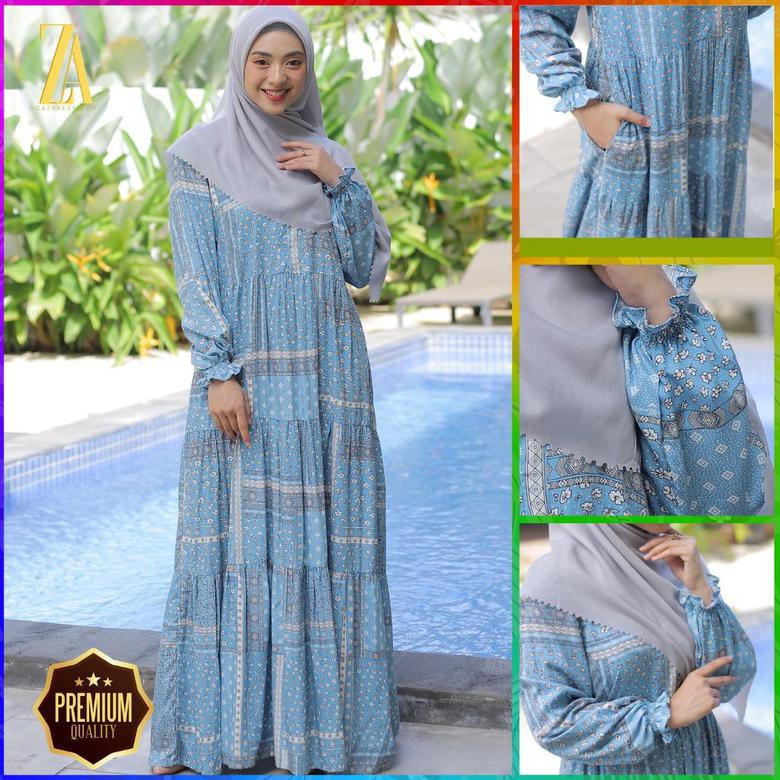 LOVELY DRESS HOMEDRESS DEVINA BLUE - HOMEDRESS GAMIS BUSUI FRIENDLY PREMIUM DRESS SIMPLE