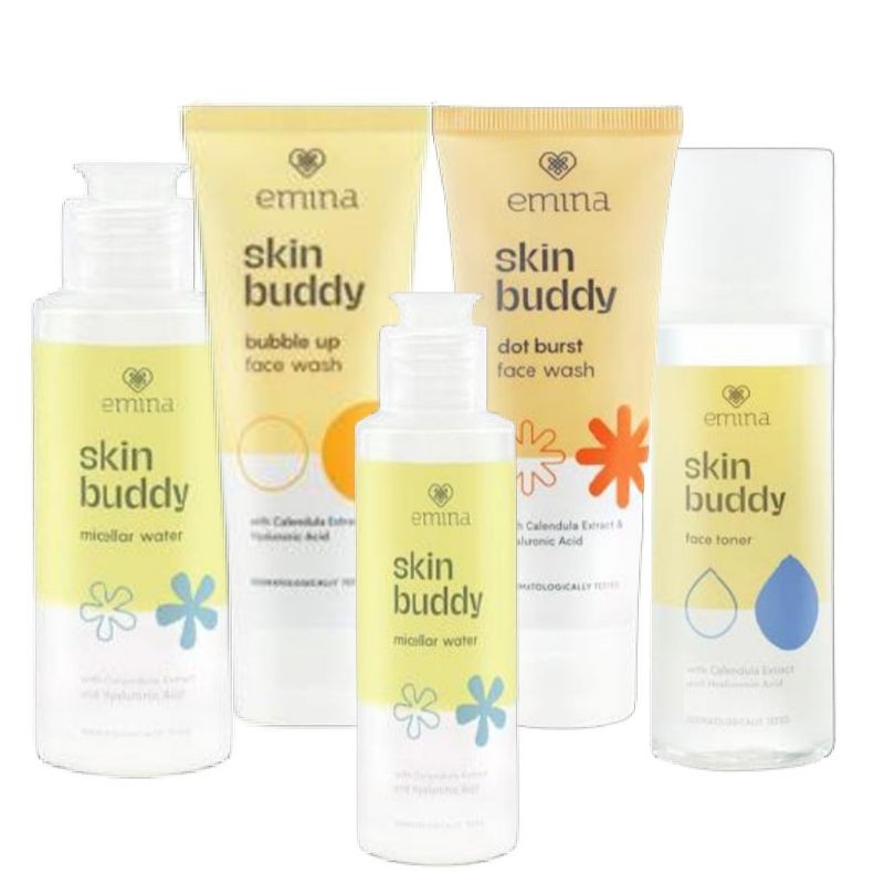 Emina Skin Buddy Series Bubble Up Face Wash 60ml | Dot Burst Face Wash 60ml | Face Toner 100ml | Micellar Water 50ml / 100ml | Sun Protection | Sunscreen SPF 30 PA+++ 60ml