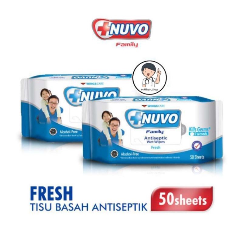 NUVO Tissue Basah Antiseptic 50 Sheets Original