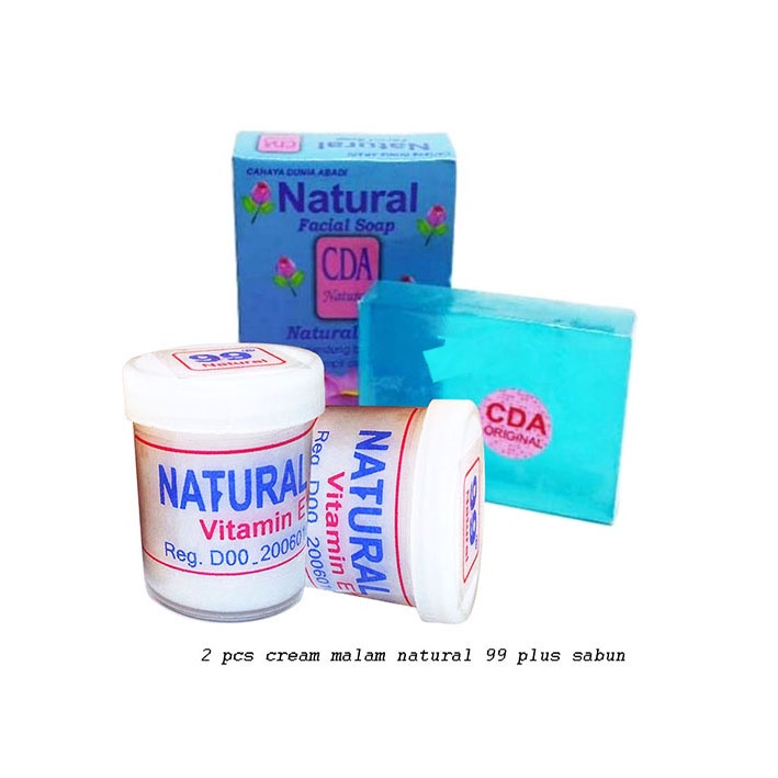 2 Pcs Cream Malam Natural 99 Plus Sabun Original Asli/ Krim 99 / Krim Malam 99 5 Penilaian