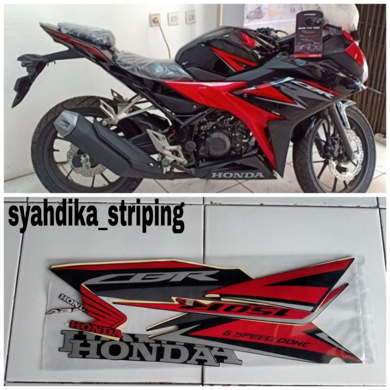 STIKER STRIPING LIS BODY HONDA CBR 150R FACELIFT 2018 2019 MERAH HITAM ORIGINAL