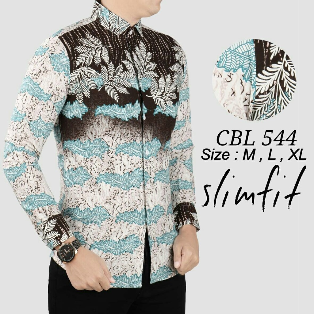 BAJU PRIA/COWOK KEMEJA BATIK PREMIUM SLIMFIT LENGAN/TANGAN PANJANG/PENDEK