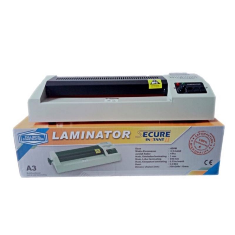 Mesin Laminating A3 / Alat Press Laminator - SECURE INSTANT II METAL