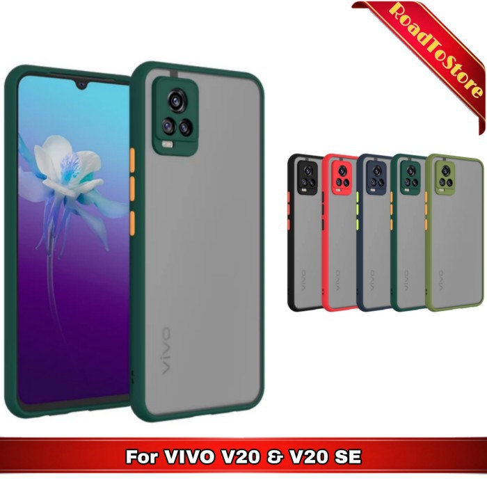 Casing Hard Soft Case VIVO V20 V 20 SE Translucent Camera Ring