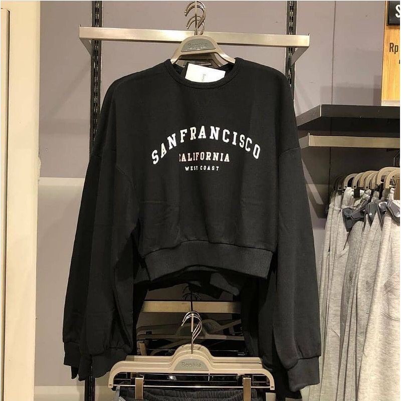 SANFRANCISCO OVERSIZE CROP SWEATER WANITA - ATASAN TEBAL TERLARIS