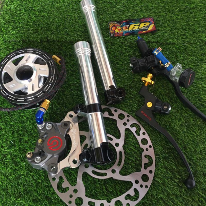 Paket shock depan tromol bubut disc coak master rem kaliper Brembo classic big logo mio jupiter z mx