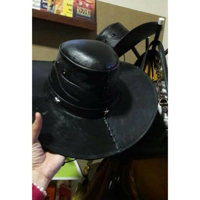 TOPI KOBOY 100% ASLI KULIT SAPI / LAKEN
