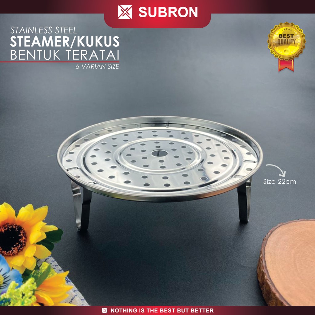 SUBRON Steamer Alas Kukus Teratai 22 cm Tatakan Stainless Steel 6 Pilihan Ukuran