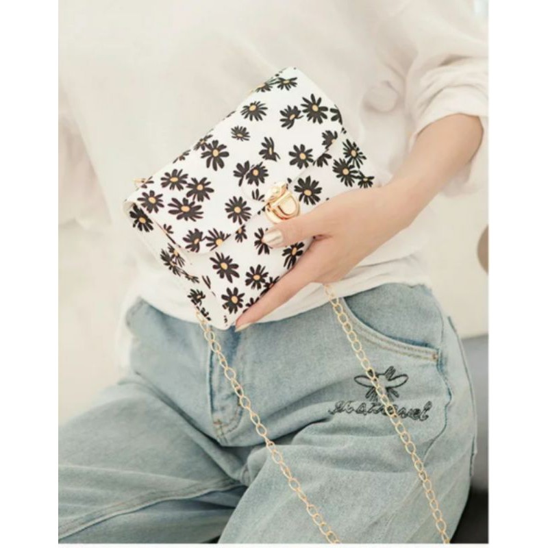 dem_sare / DS1088 - DAISYMIE  Tas Selempang Wanita Impor Bunga Daisy Flower Vintage