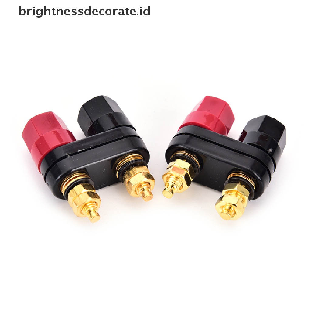 2 Pcs Konektor Terminal Banana Plugs Warna Merah Hitam Untuk Amplifier Binding Post