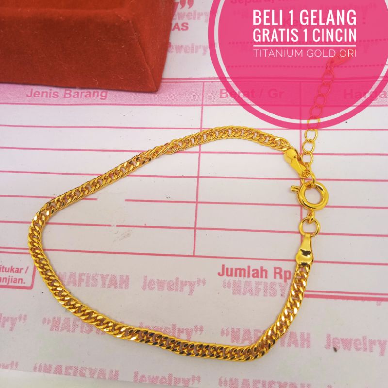 GELANG RANTAI WANITA UKURAN LEBAR  KECIL 3 MM