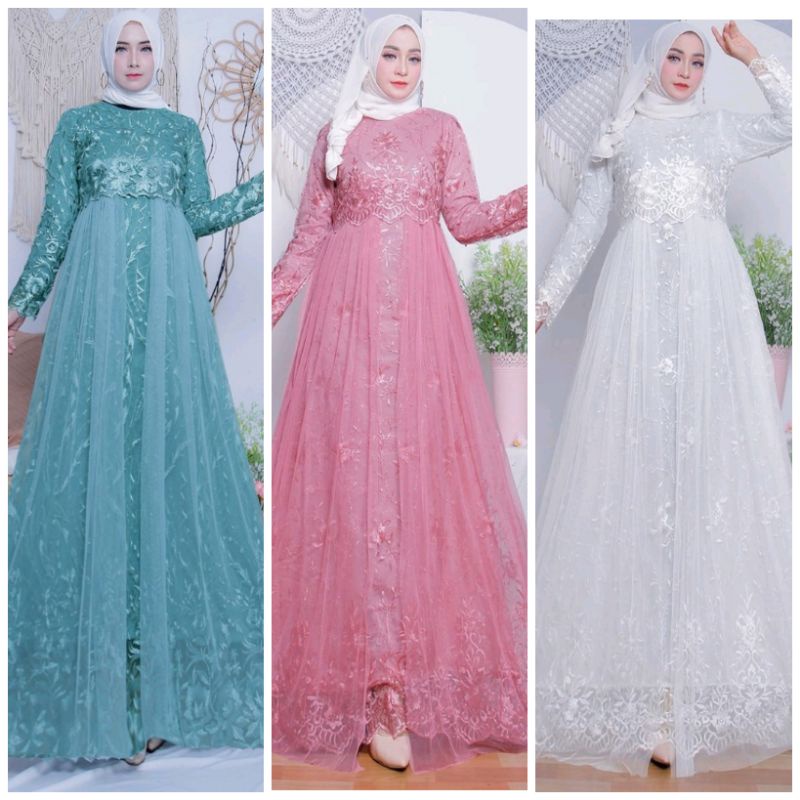 Kebaya modern gamis brokat tulle edelwies / kebaya muslim / gamis modern / gamis lebaran / / kebaya 