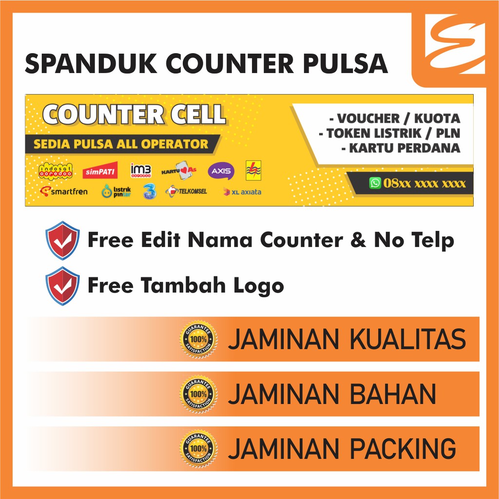 Jual Spanduk Konter Pulsa Banner Counter 1m² Indonesia Shopee Indonesia