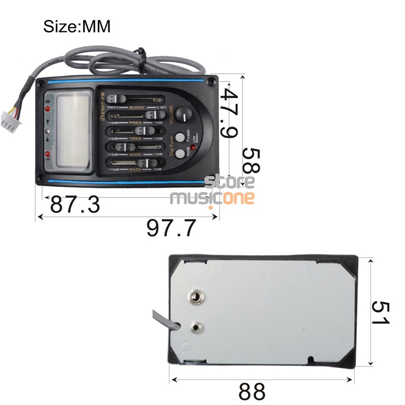 Preamp Amplifier Gitar EQ Tuner dengan Microphone - LC-5 - OMSKB8BK Black