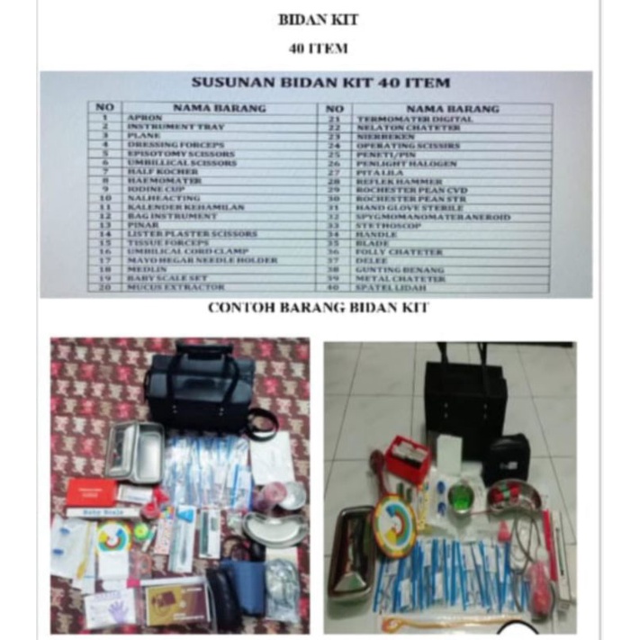 BIDAN KIT 40 ITEM (Tensi & Stethoscope ABN)