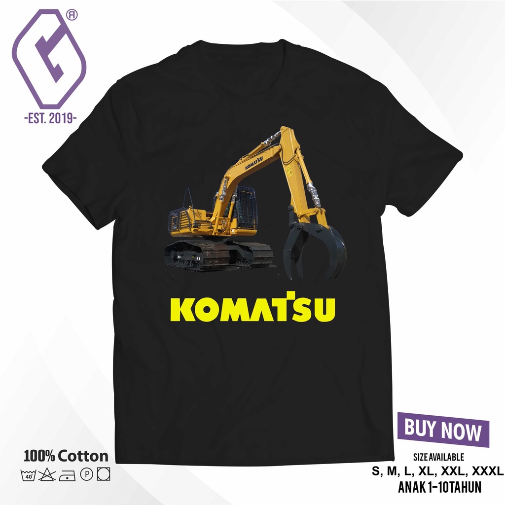 kaos distro komatsu konstruksi / baju komatsu alat berat