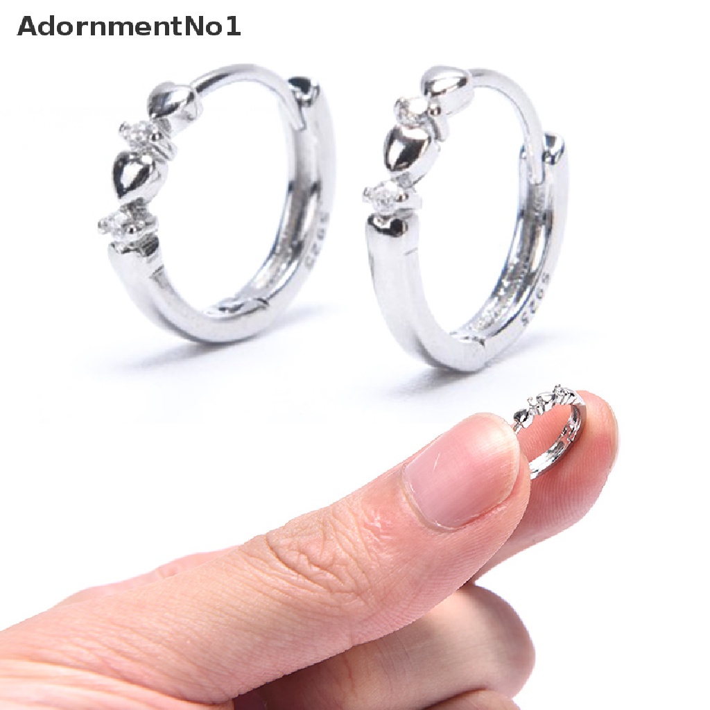 (AdornmentNo1) Anting Tusuk Bentuk Hati Bahan Silver 925 Untuk Wanita