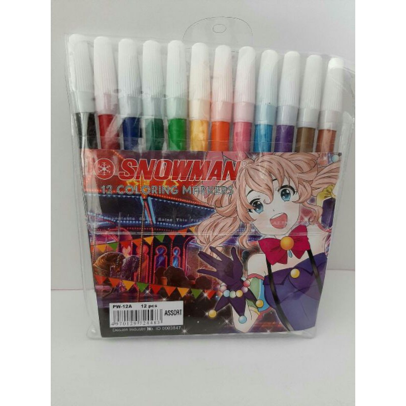 

Spidol kecil 12 warna SNOWMAN