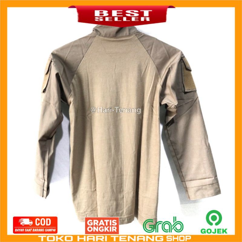 KAOS KOMBET LENGAN PANJANG KAOS TACTICAL BERBURU COKLAT