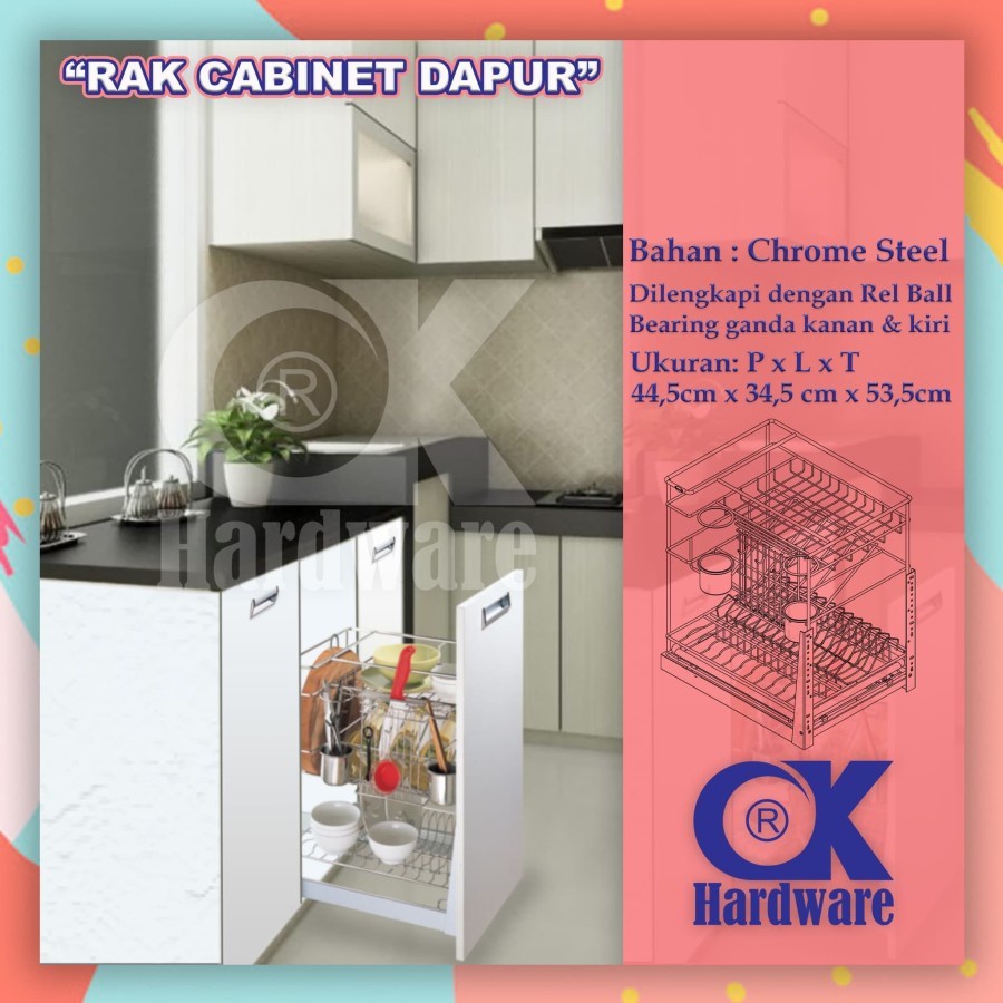 Rak Piring Rak Botol Drawer Basket OK 023D for Kitchen Cabinet winston