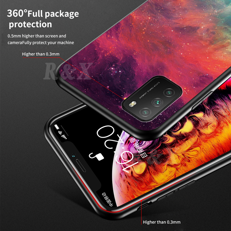 Casing Tempered Glass Xiaomi Poco M3 X3 Nfc Redm 9a 9c Note 9s Motif Langit Berbintang