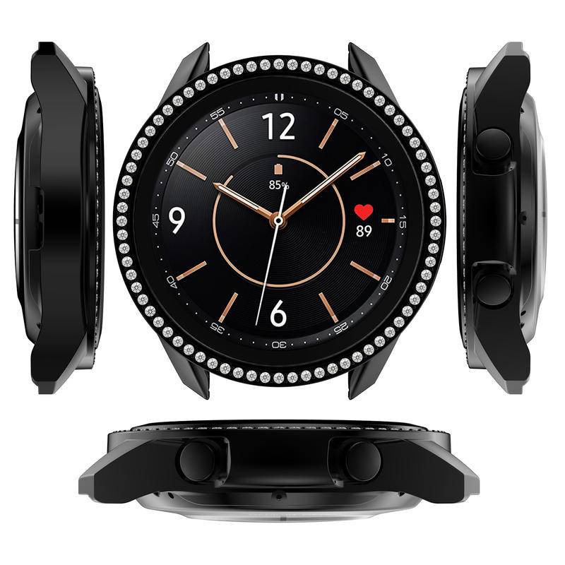 Casing Pelindung Smartwatch Samsung Galaxy Watch 3 41mm 45mm Bahan PC Aksen Berlian Imitasi Bumper