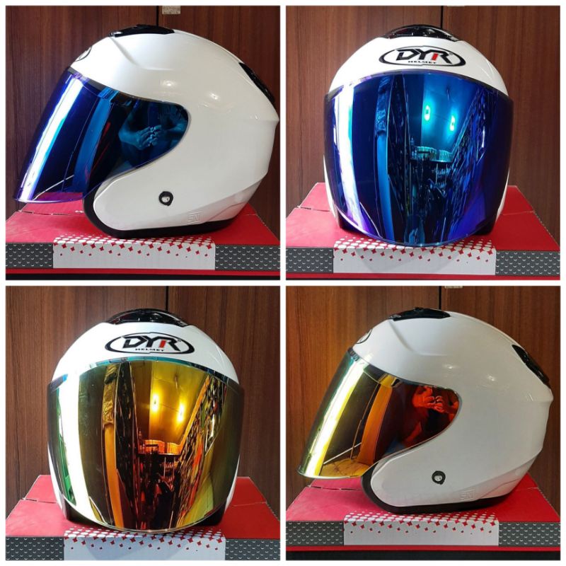 HELM DYR PUTIH/WHITE REPLIKA KYT KYOTO WHITE/PUTIH PAKET GANTENG