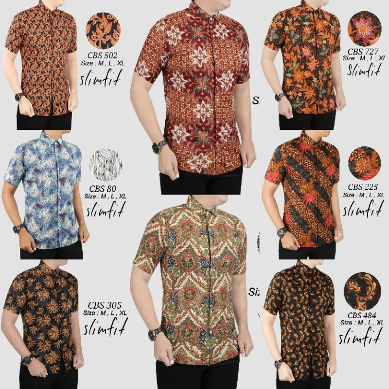 Batik Slimfit Lengan Pendek M L XL Colin Dion