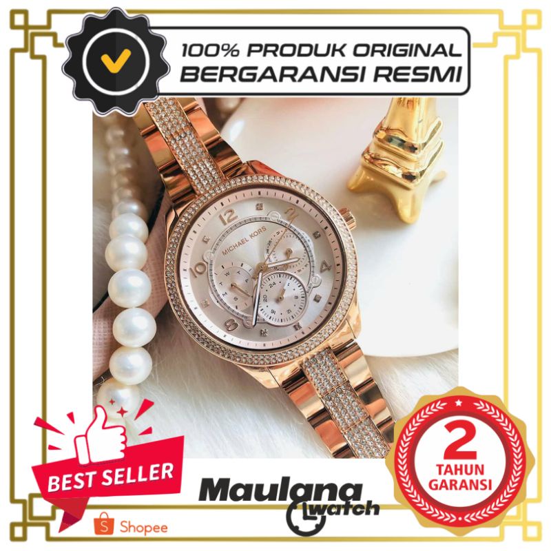 JAM TANGAN PRIA WANITA | RANTAI | KULIT | KARET | MURAH | wanita - michael kors runway pave mk 6614 