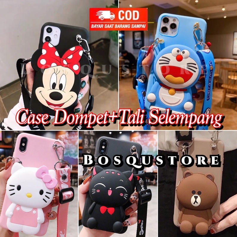 CASING OPPO A9 2020/ A5 2020/ A31 2020/ A3S/ A1K/ A83/ A71/ A57 2018/ A39/ A37/ A37F/ F5/ F7/  SOFT CASE DOMPET KOIN/ COIN + GANTUNGAN TALI SELEMPANG/ SILIKON KARAKTER/ KARTUN BONEKA