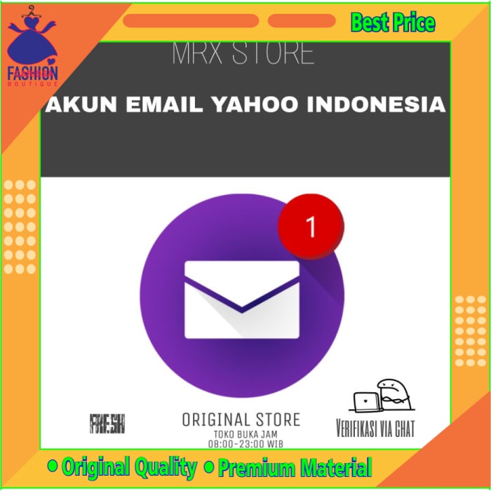 [Carissa] Promo Tanpa Ongkir Akun Email Yahoo Pva Fresh Kirim Langsung