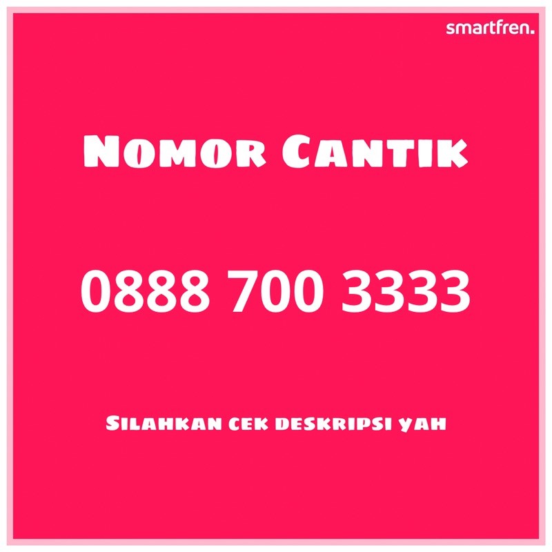 Esim Nomor Cantik Smartfren 7003333 (sudah termasuk paket unlimited)