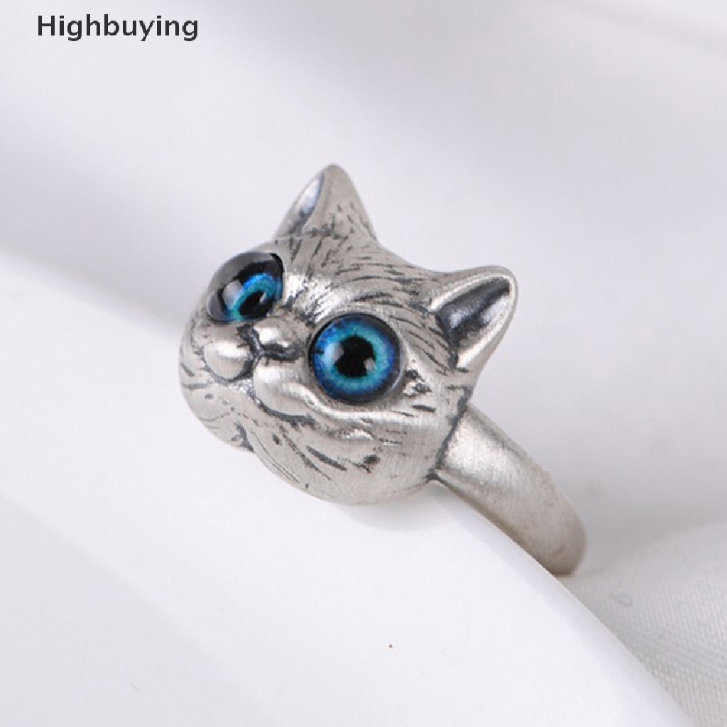 Hbid 2022 Cincin Terbuka Model Kucing Kecil Lucu Gaya Vintage Untuk Wanita