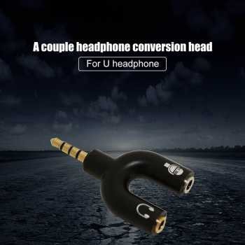 Spliter Audio Shape U 3.5mm ke Headphone &amp; Mic - K0650