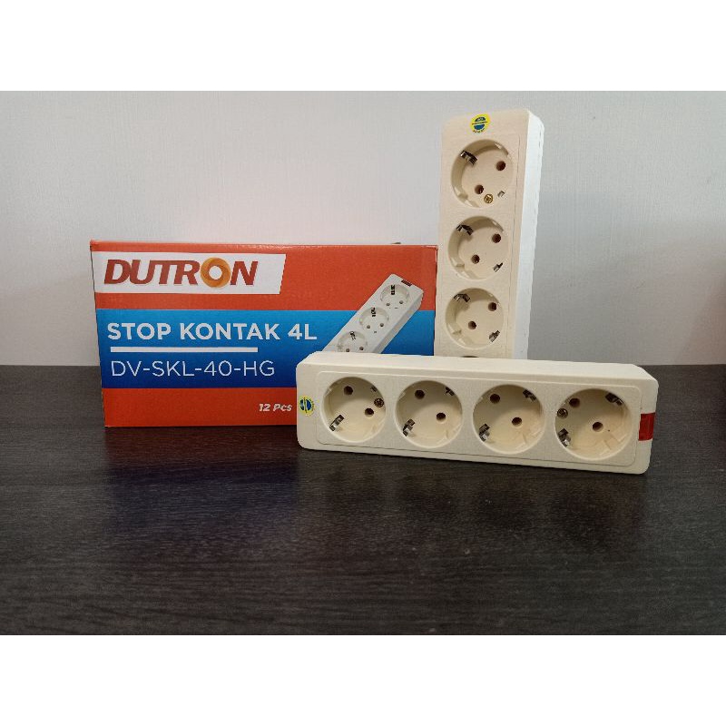 STOP KONTAK DUTRON 4 LUBANG DV-SKL-40-HG COLOK COLOKAN SAMBUNGAN LISTRIK KUNINGAN ASLI 4 LOBANG TANPA KABEL